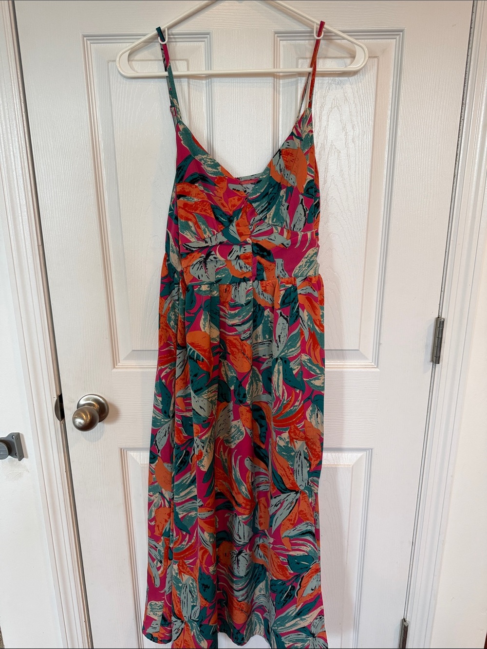 Tropical Print Midi Dress